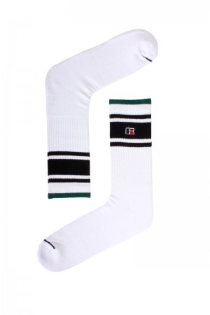 Accessories Russell Athletic Essential Atlanta Fash Single Socks White / Black | SLCYKV527