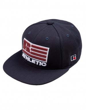 Accessories Russell Athletic Patriot Logo Snap Back 3D Embroidered Caps Navy | SQUJYZ264