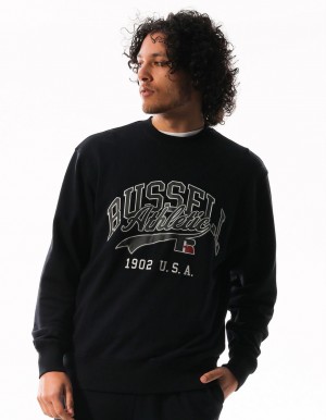 Men Russell Athletic Arch Sport Crew Neck Sweaters Grey | EHAVKT908