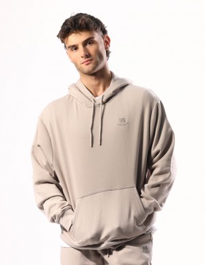 Men Russell Athletic Brooklyn Hoodie Beige | BLENCG215