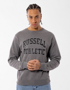 Men Russell Athletic Core Arch Crew Neck Sweaters Grey | TRZUJM075