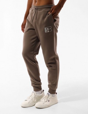 Men Russell Athletic Corp Inlay Logo Track pants Beige | RNITAK273