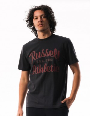 Men Russell Athletic Distressed Arch T Shirts Grey | CKZSMY629