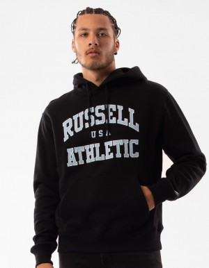 Men Russell Athletic Mercer Hoodie Black | GOIBQZ816