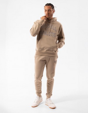 Men Russell Athletic Mercer Hoodie Khaki | AKUJDO820