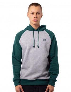 Men Russell Athletic Originals Small Arch Raglan Hoodie Green | ZBTFUX095