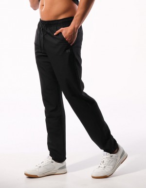 Men Russell Athletic R Logo Active Stretch Track pants Black | UJTLBO861