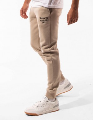 Men Russell Athletic Serif Track pants Khaki | JPTEWO502