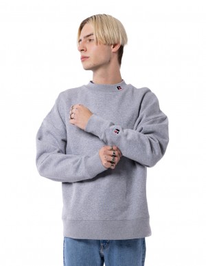 Men Russell Athletic Unisex High Neck Crew Neck Sweaters Grey | BFPAJG791