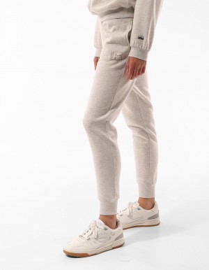 Women Russell Athletic Corp Inlay Logo Track pants Beige | RDUIPS983