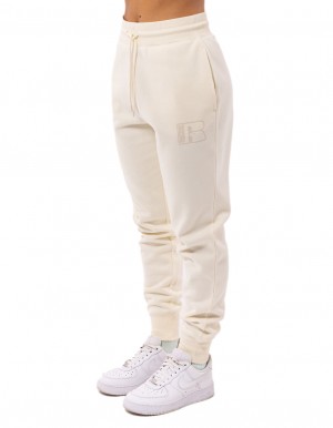 Women Russell Athletic Corp Inlay Logo Track pants White | BWJOGT563