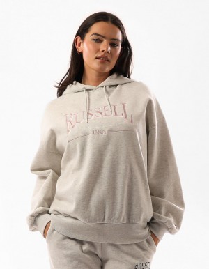 Women Russell Athletic Houston Oversized Hoodie Beige | SZLDPT741