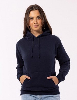 Women Russell Athletic Originals Embriodered Hoodie Navy | QFKAZX197