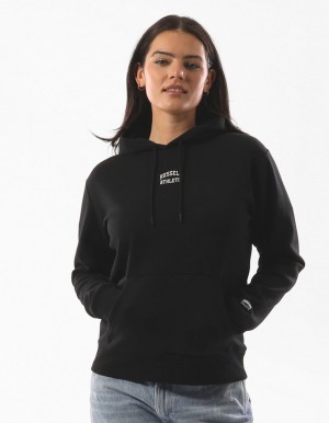 Women Russell Athletic Originals Embriodered Hoodie Black | UESBFA280