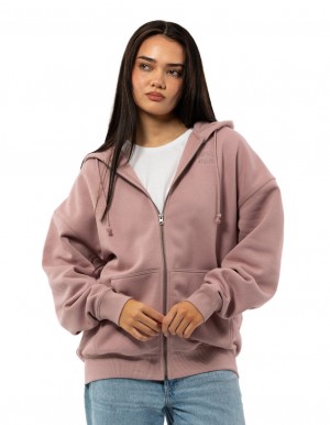 Women Russell Athletic Originals Embroidered Zip Through Jackets Rose | IDXBFU324