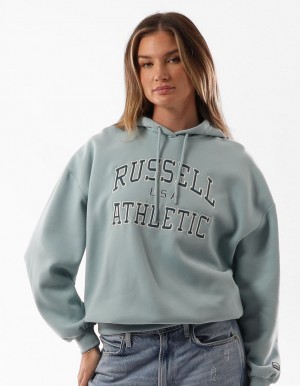 Women Russell Athletic Sierra Oversized Hoodie Turquoise | WMFBQS702