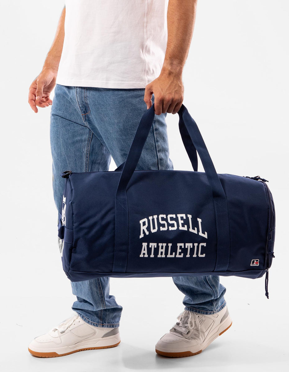 Accessories Russell Athletic Arched Logo Barrel Bags & Backpacks Navy | NFYCPQ149