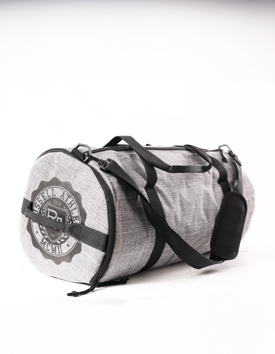 Accessories Russell Athletic Arched Logo Barrel Bags & Backpacks Grey | GVMFES304