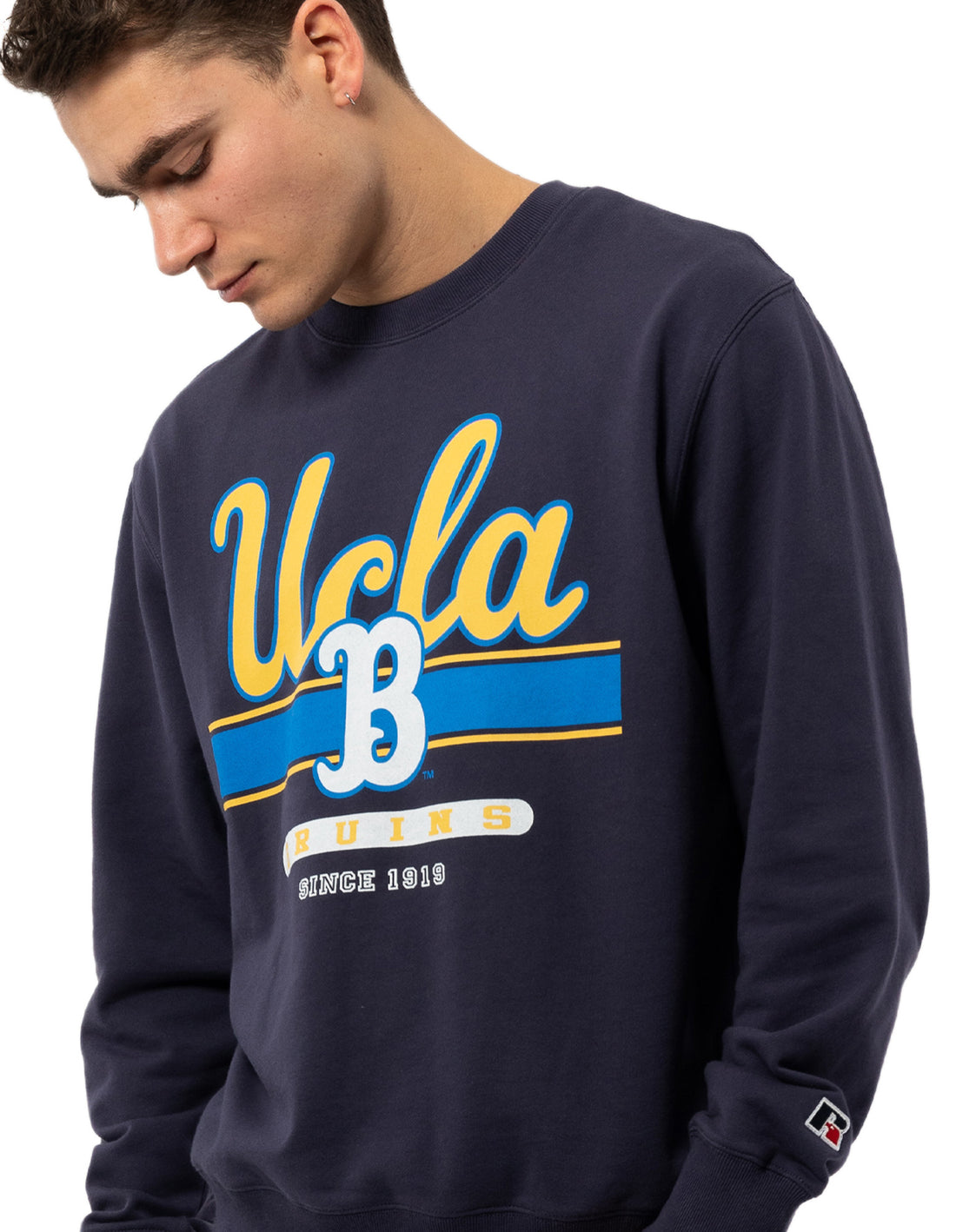 Men Russell Athletic 1919 Crew Neck Sweaters Navy | XVNUCQ083