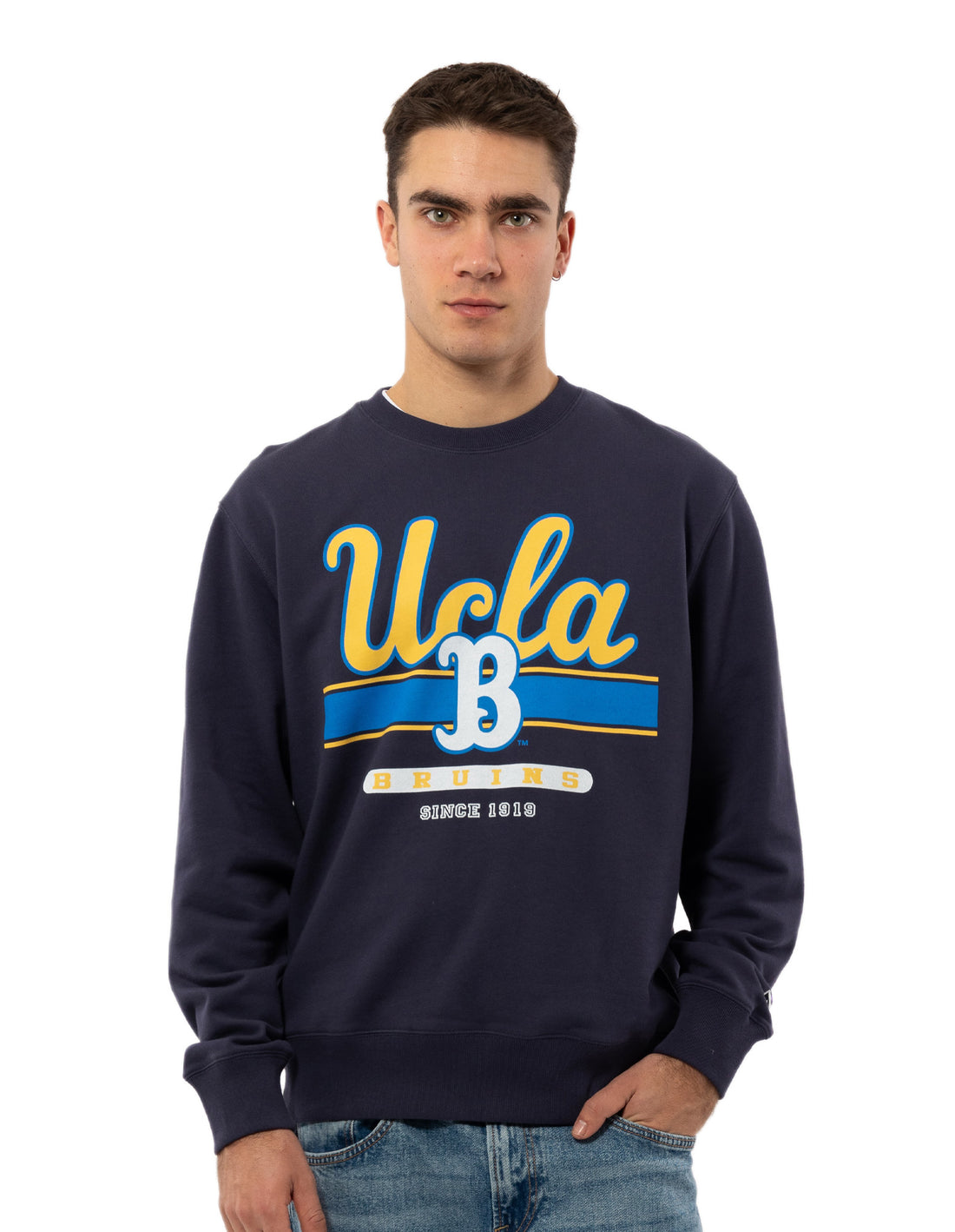 Men Russell Athletic 1919 Crew Neck Sweaters Navy | XVNUCQ083