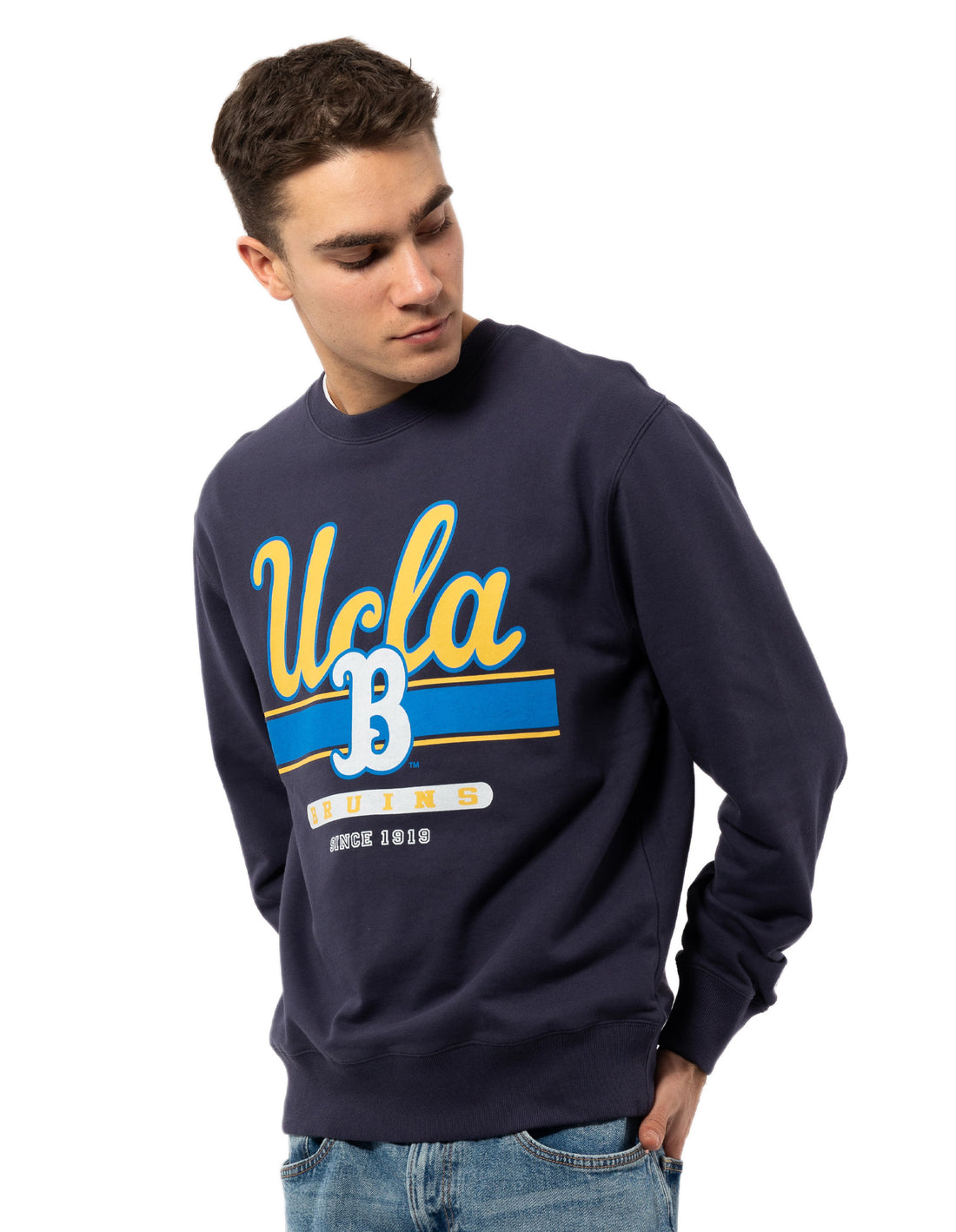 Men Russell Athletic 1919 Crew Neck Sweaters Navy | XVNUCQ083