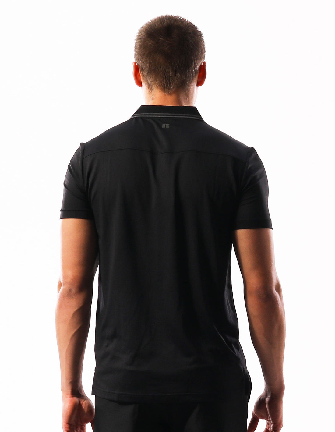 Men Russell Athletic Active Polo T Shirts Black | MWIKEY807