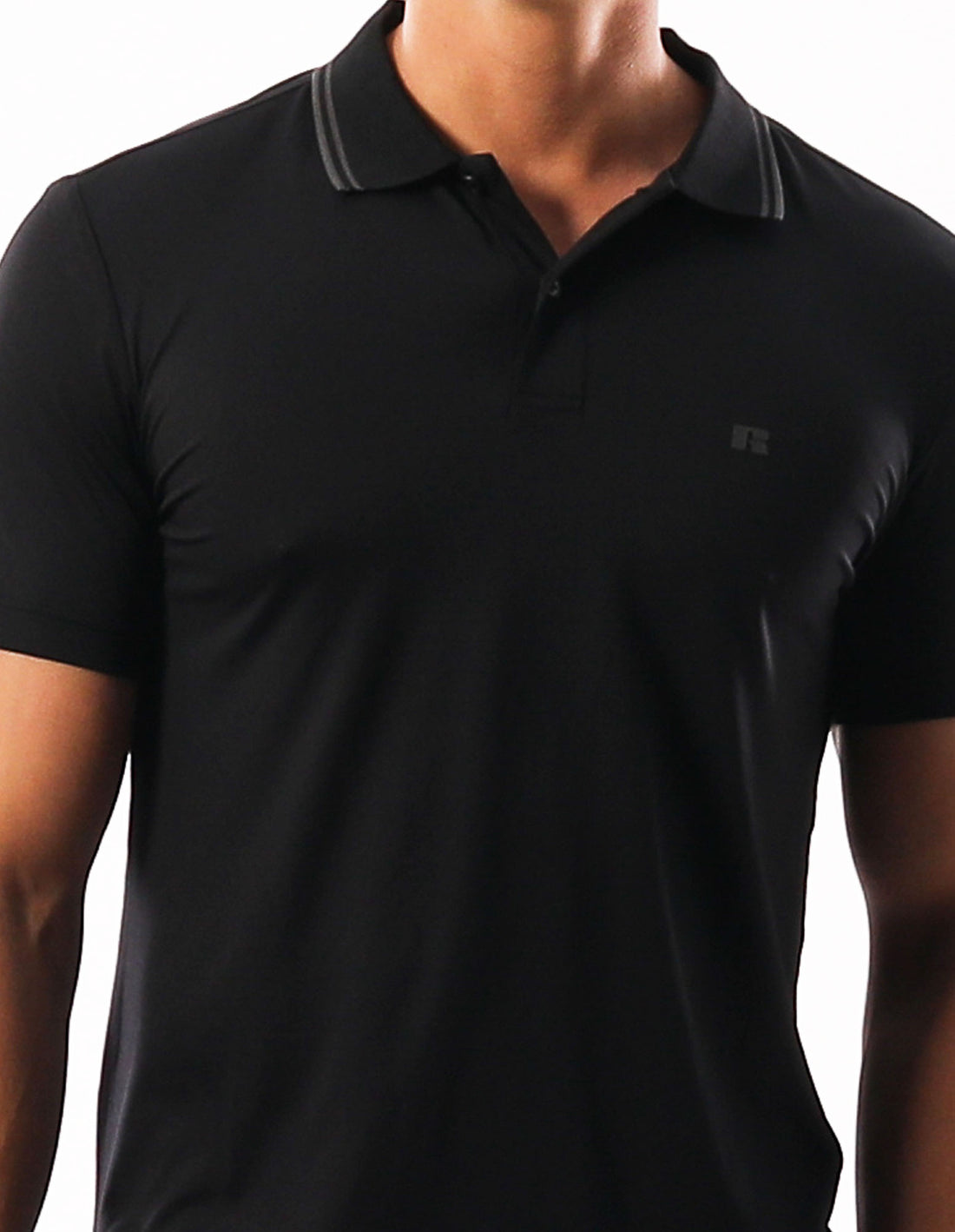 Men Russell Athletic Active Polo T Shirts Black | MWIKEY807