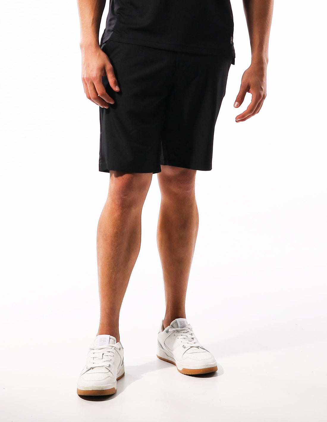 Men Russell Athletic Active Stretch Chino Shorts Black | WXPTIN152