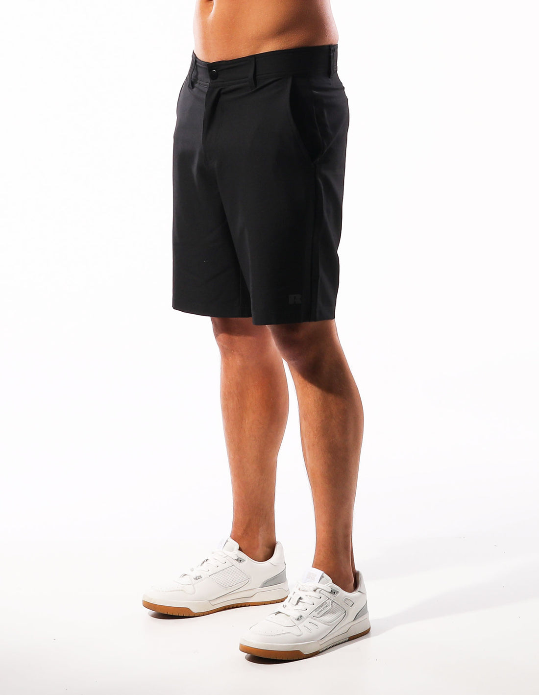 Men Russell Athletic Active Stretch Chino Shorts Black | WXPTIN152