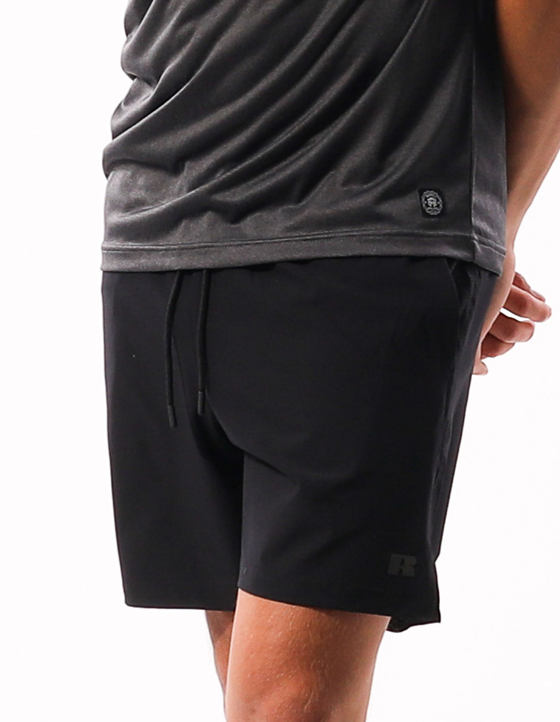 Men Russell Athletic Active Stretch Shorts Black | WGMJTH075