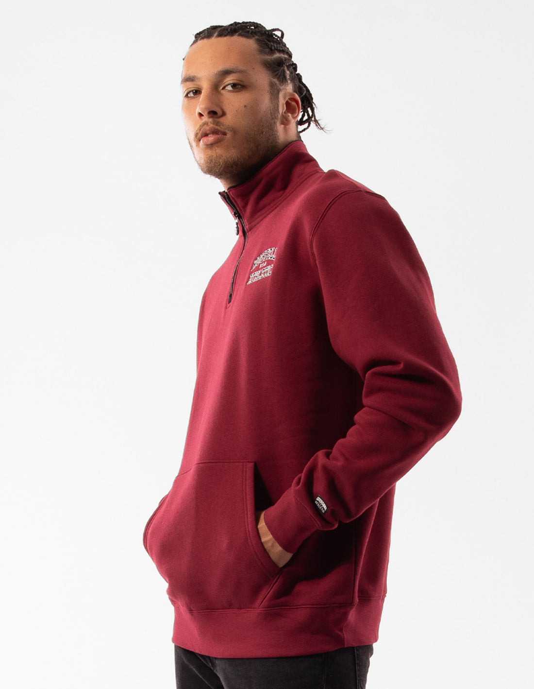 Men Russell Athletic Arch 1/4 Zip Top Burgundy | OAPNHR734