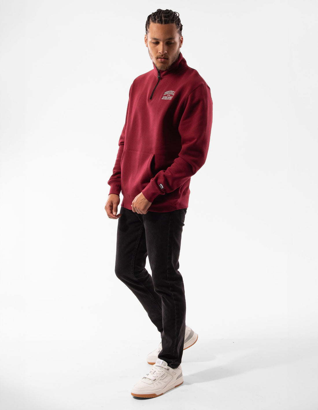 Men Russell Athletic Arch 1/4 Zip Top Burgundy | OAPNHR734