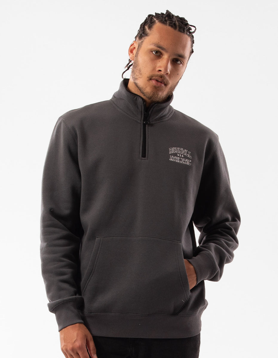 Men Russell Athletic Arch 1/4 Zip Top Dark Grey | MRKCWT782