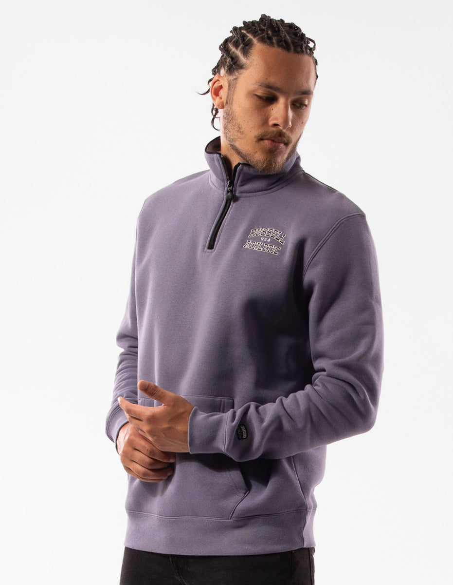 Men Russell Athletic Arch 1/4 Zip Top Purple | UKAQES348