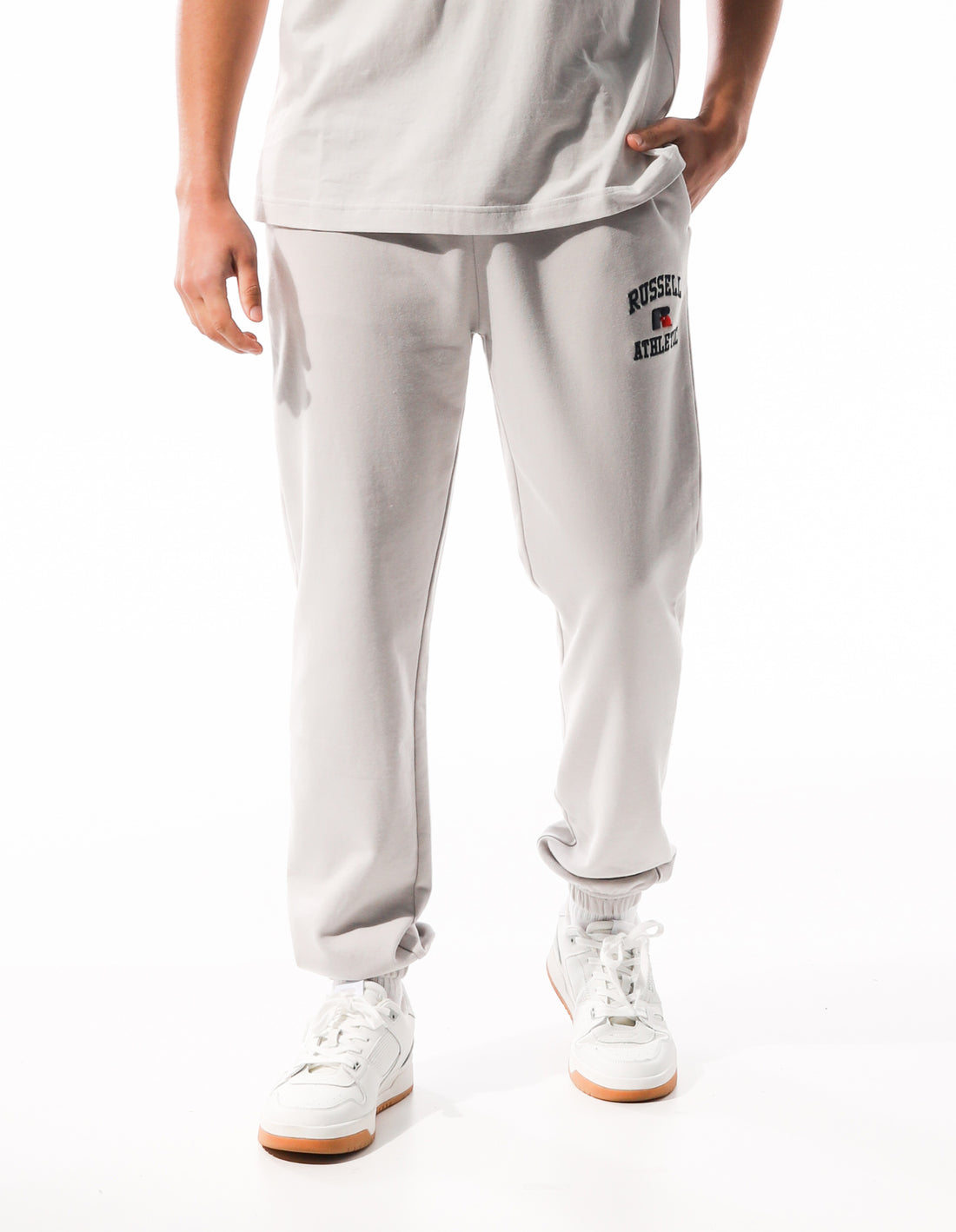 Men Russell Athletic Arch Logo Stripe Track pants White | VQGNSW721