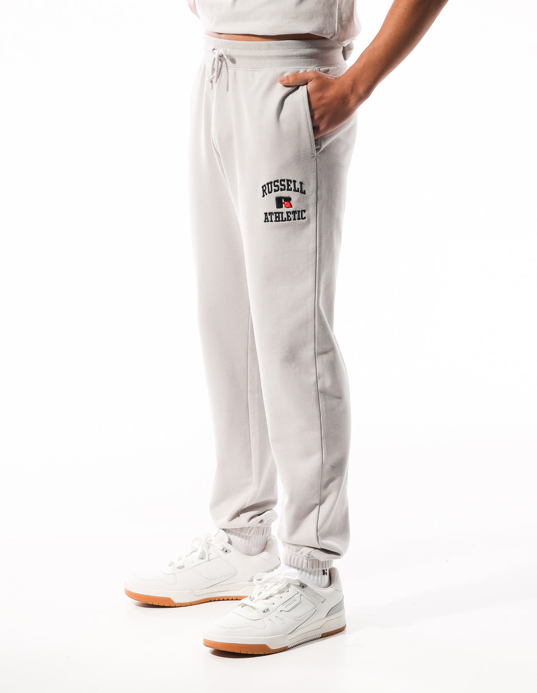 Men Russell Athletic Arch Logo Stripe Track pants White | VQGNSW721