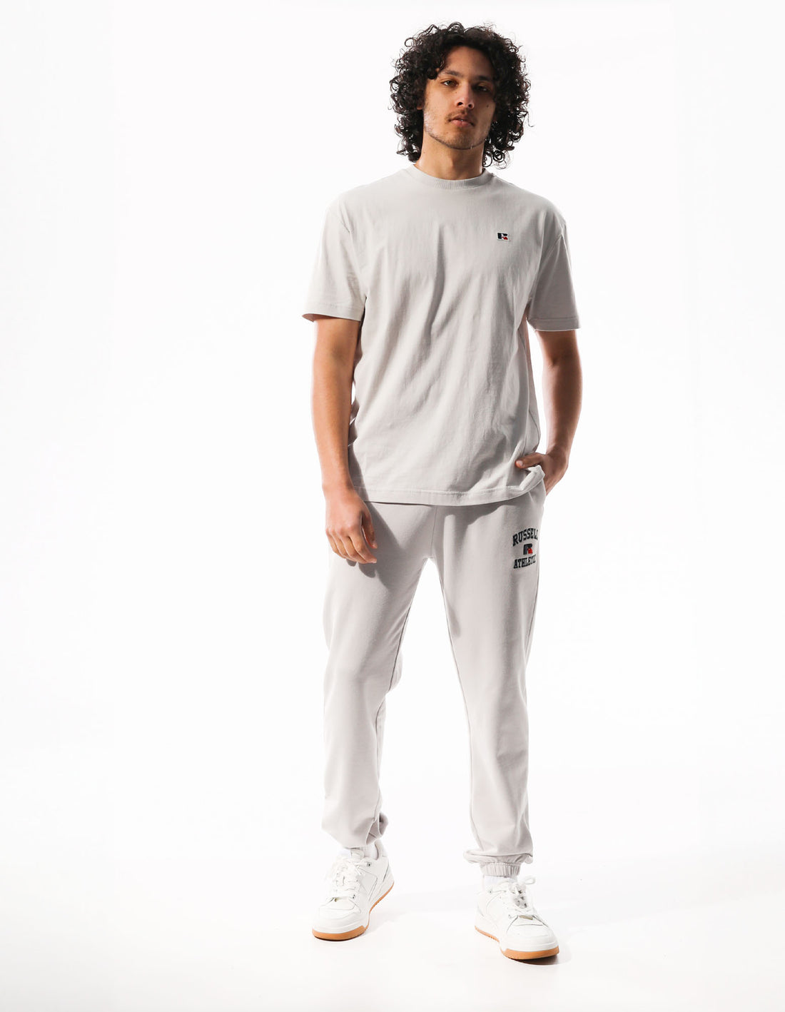 Men Russell Athletic Arch Logo Stripe Track pants White | VQGNSW721