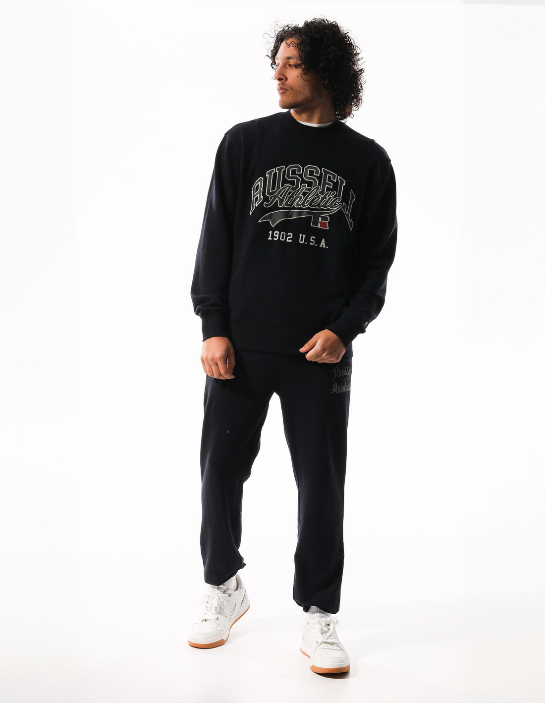 Men Russell Athletic Arch Sport Crew Neck Sweaters Grey | EHAVKT908