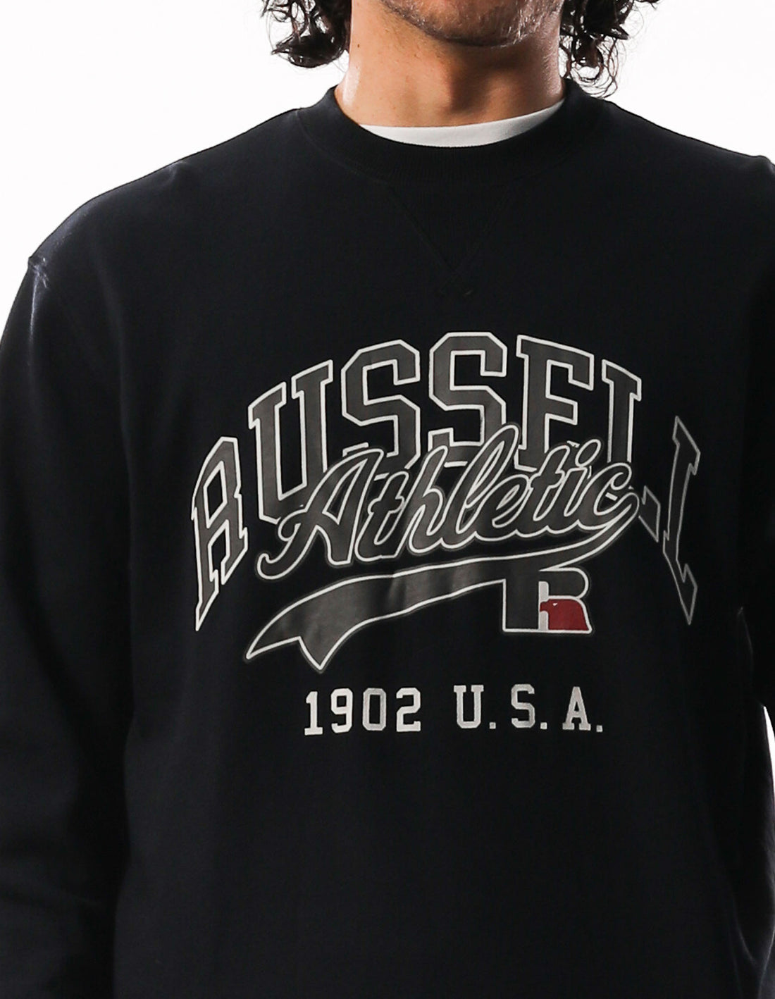 Men Russell Athletic Arch Sport Crew Neck Sweaters Grey | EHAVKT908