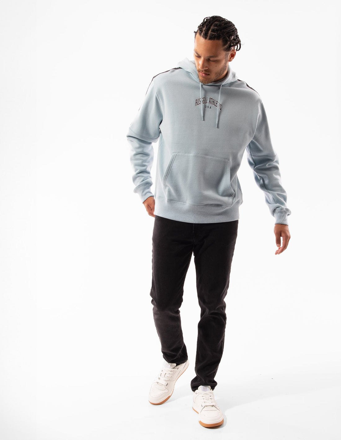 Men Russell Athletic Batten Hoodie Blue | BYJZOS160