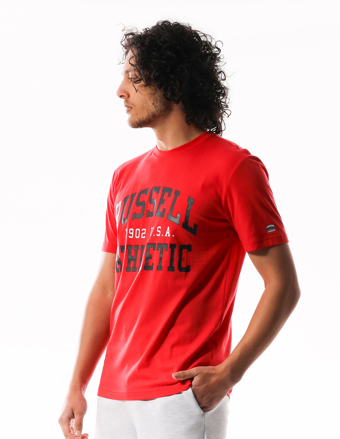 Men Russell Athletic Big Arch T Shirts Red | TOILCM195