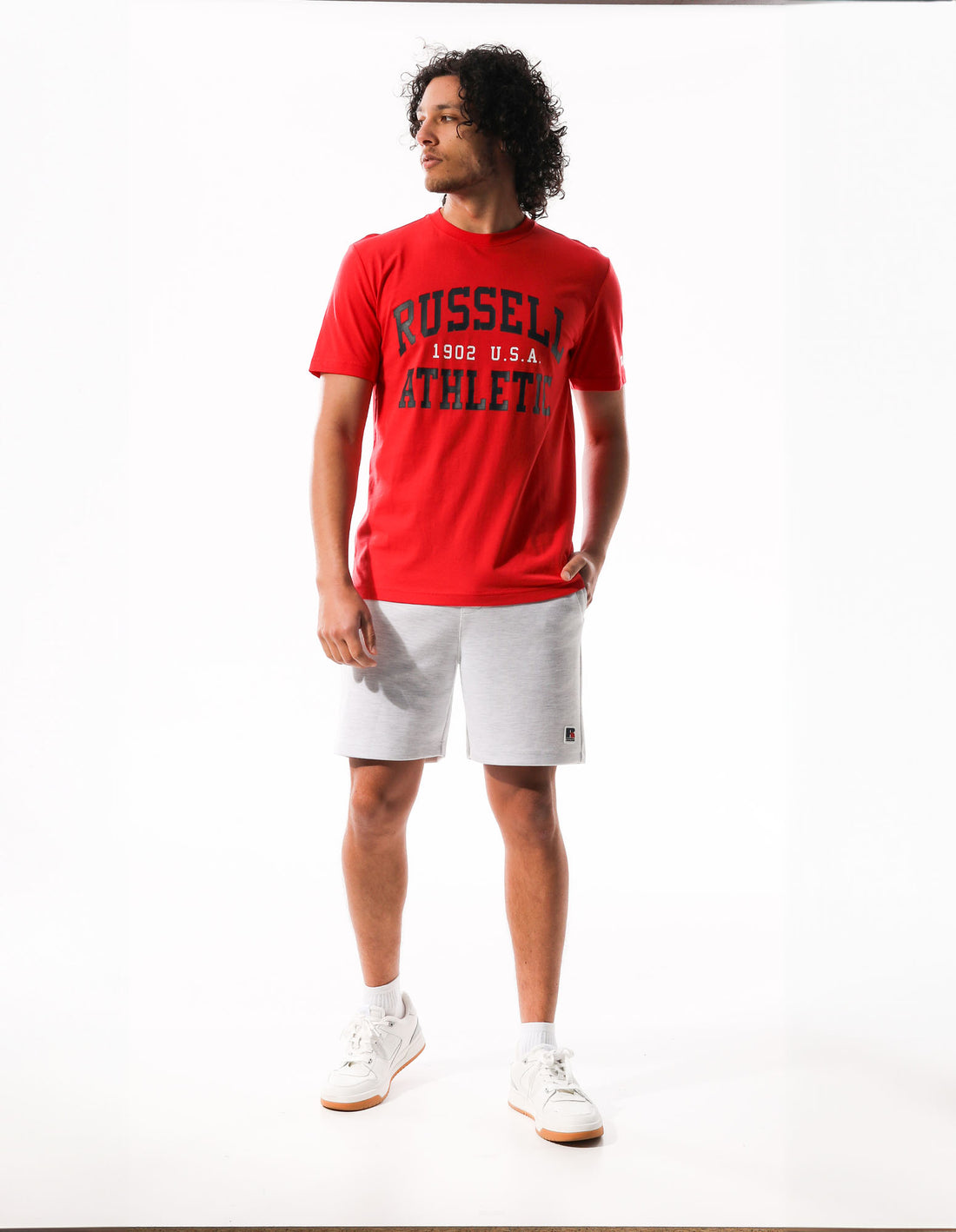 Men Russell Athletic Big Arch T Shirts Red | TOILCM195