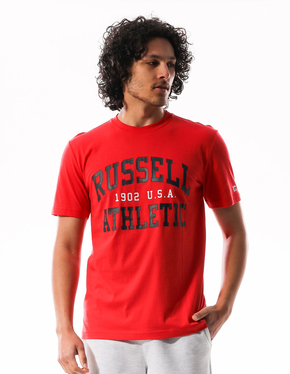 Men Russell Athletic Big Arch T Shirts Red | TOILCM195