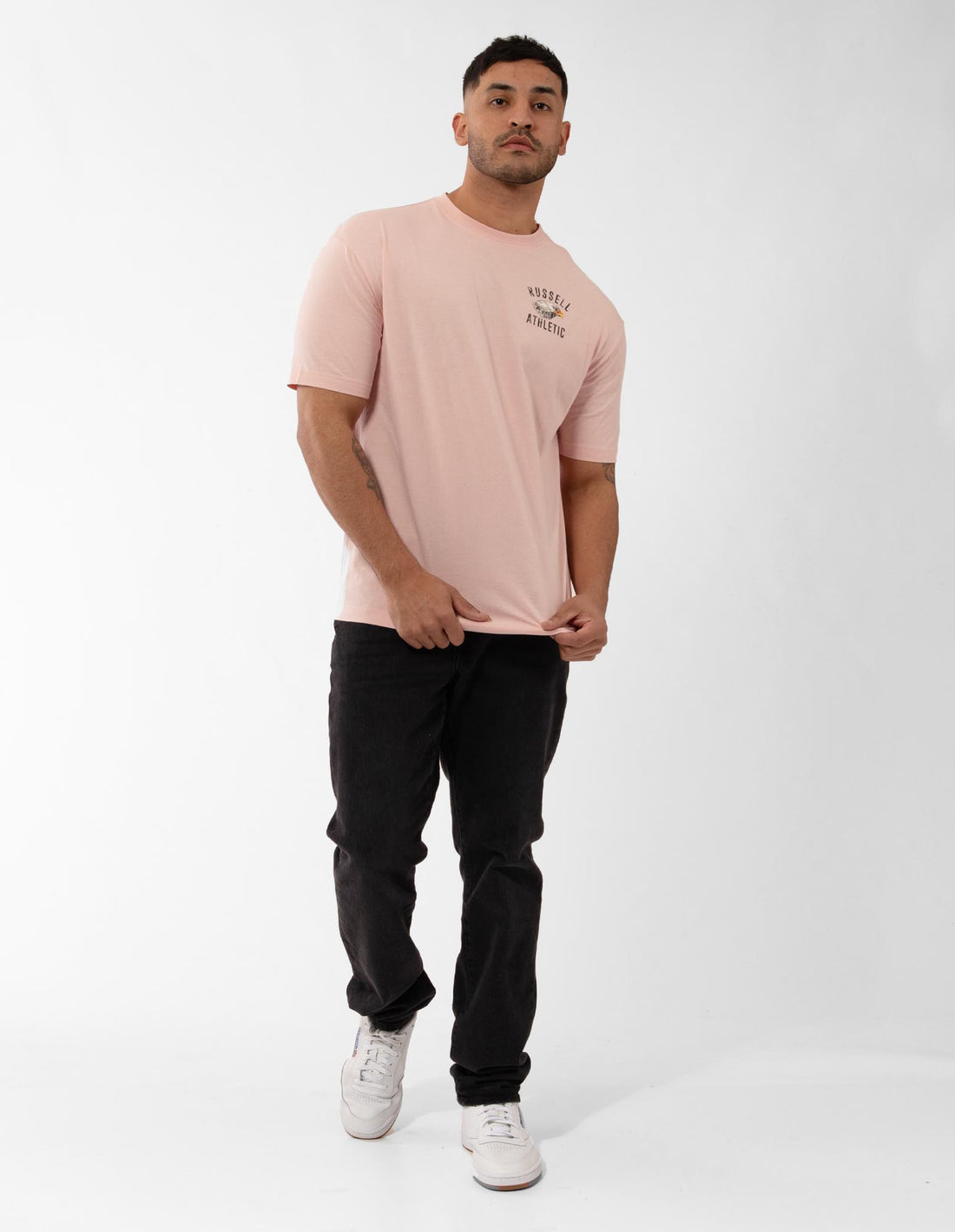 Men Russell Athletic Big Boss Eagle T Shirts Pink | GONTDH295