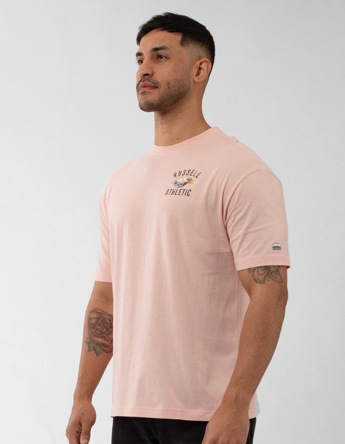 Men Russell Athletic Big Boss Eagle T Shirts Pink | GONTDH295