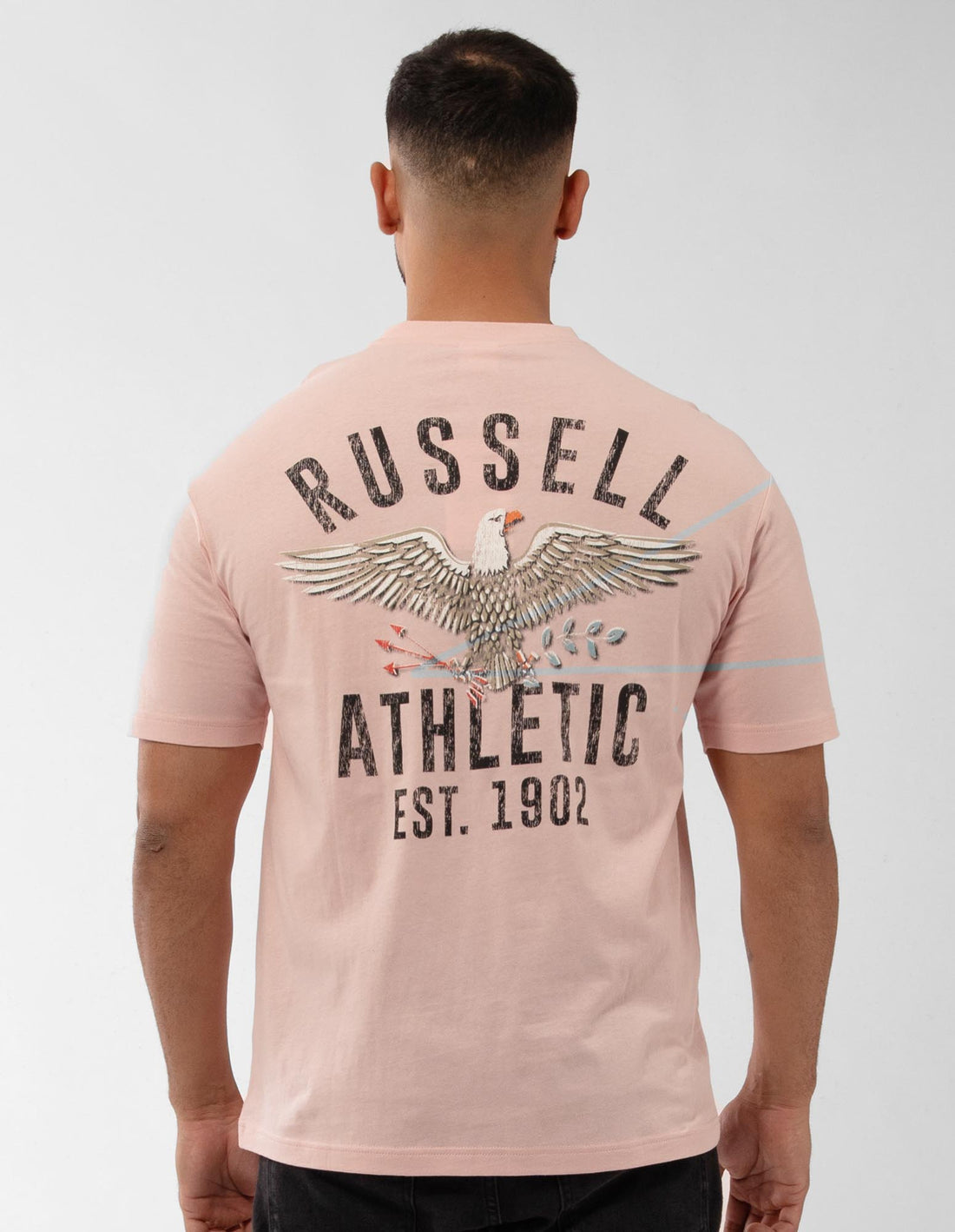 Men Russell Athletic Big Boss Eagle T Shirts Pink | GONTDH295