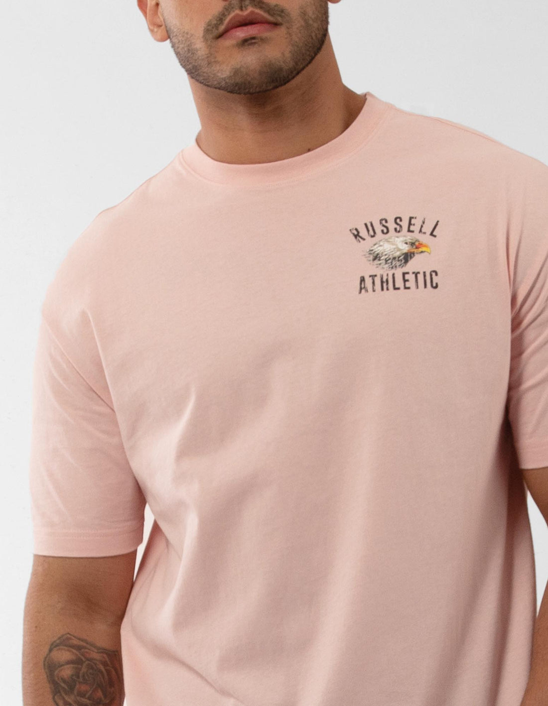 Men Russell Athletic Big Boss Eagle T Shirts Pink | GONTDH295