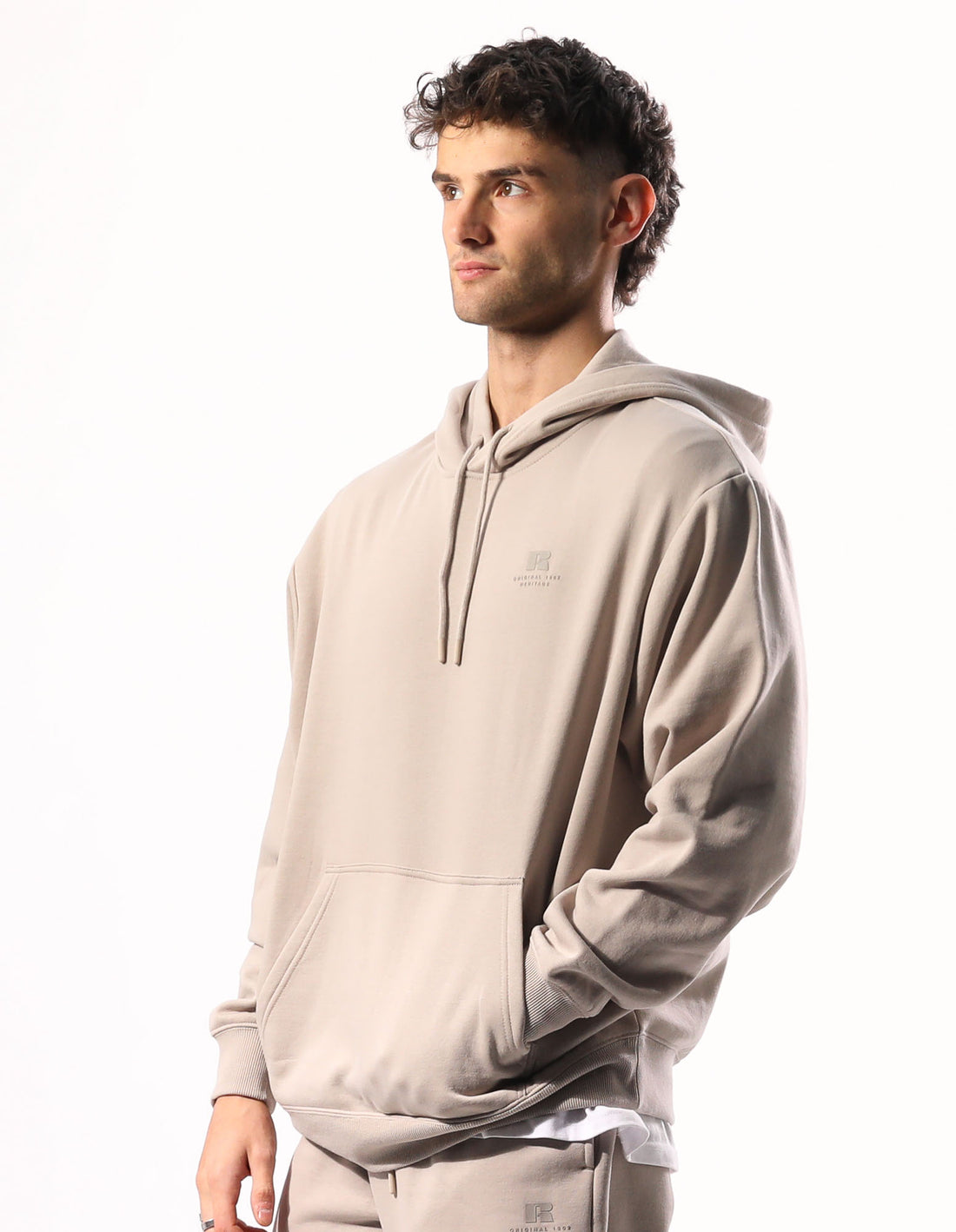 Men Russell Athletic Brooklyn Hoodie Beige | BLENCG215