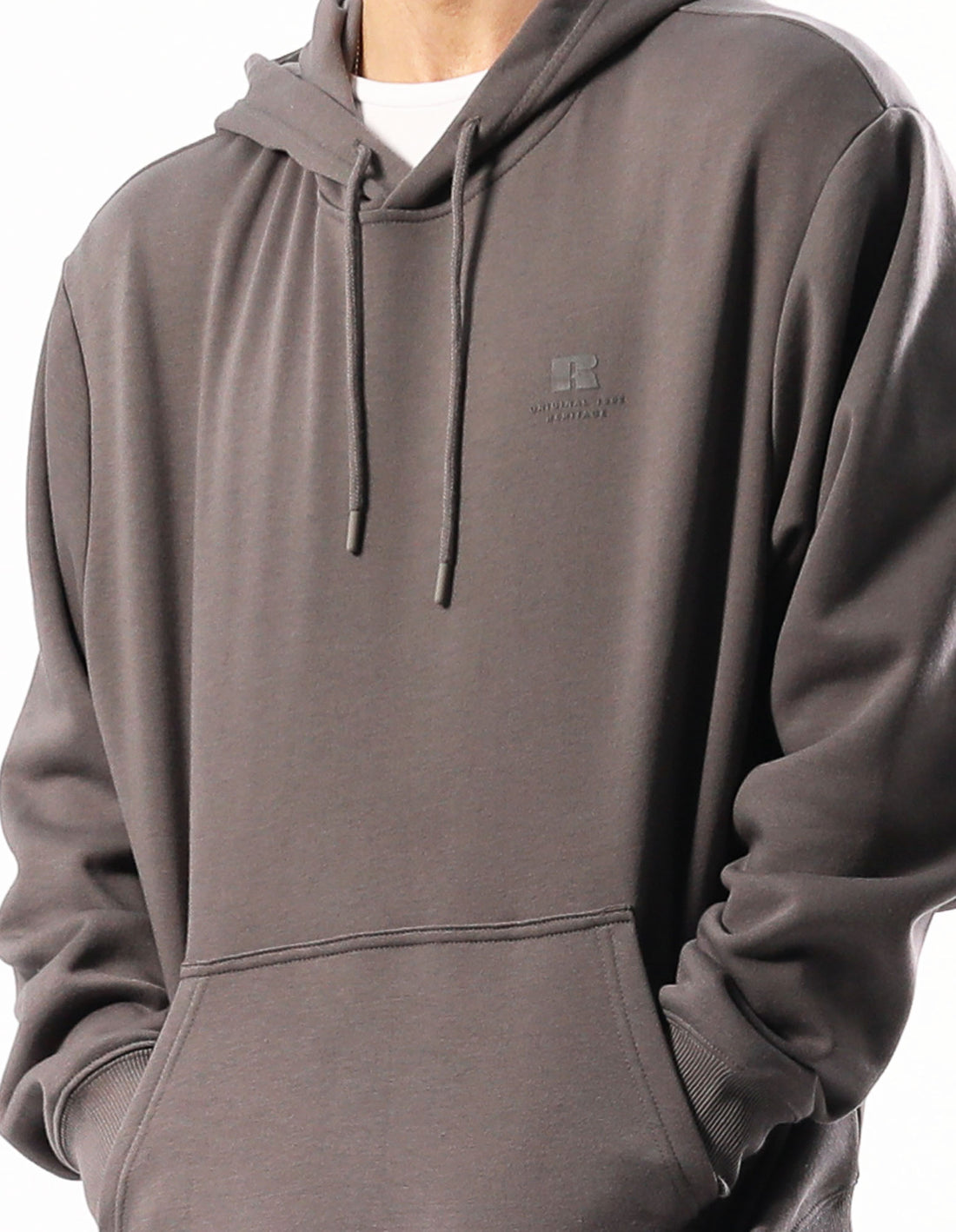 Men Russell Athletic Brooklyn Hoodie Grey Brown | GPCITK863