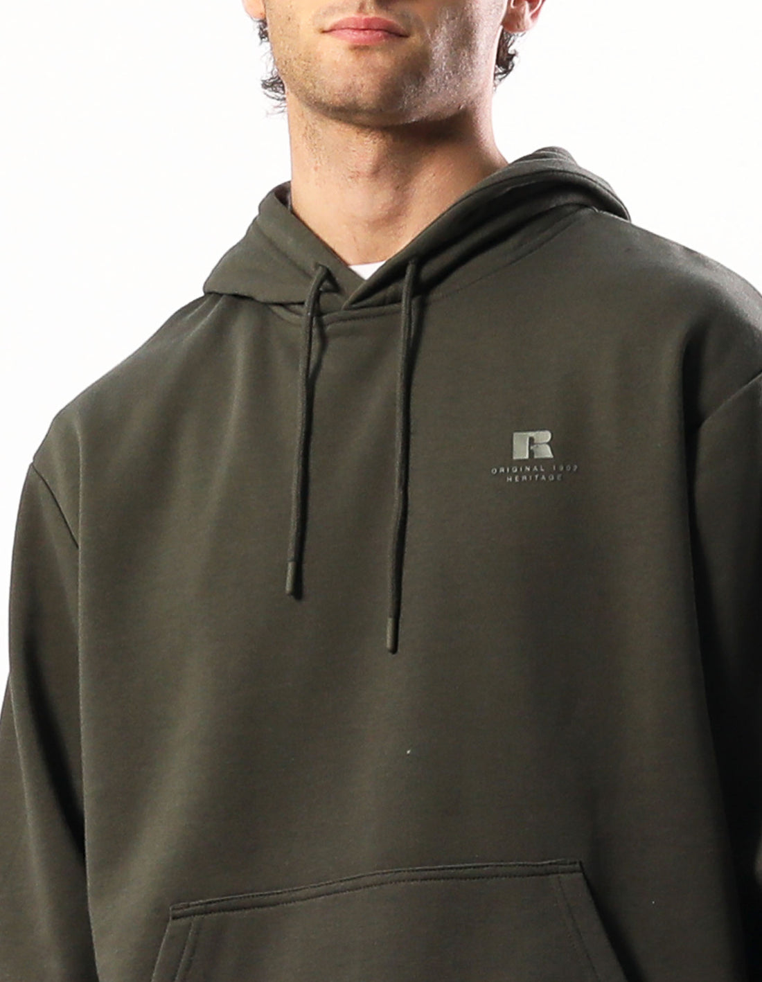 Men Russell Athletic Brooklyn Hoodie Olive | QRZNUV125